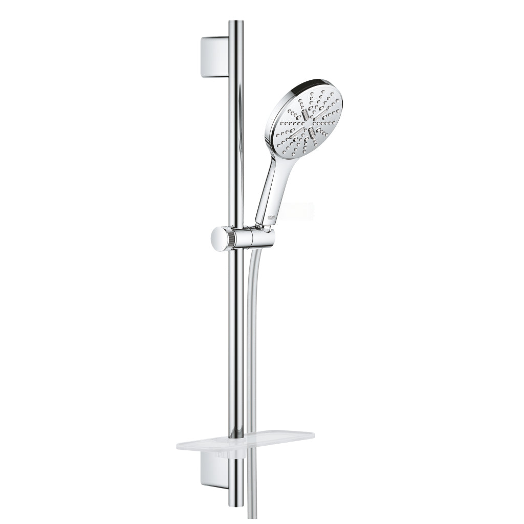 GROHE Brausestangenset Rainshower SmartActive 130 – Ø13 cm, Schlauch 175 cm, Messing, Wandmontiert, Chrom