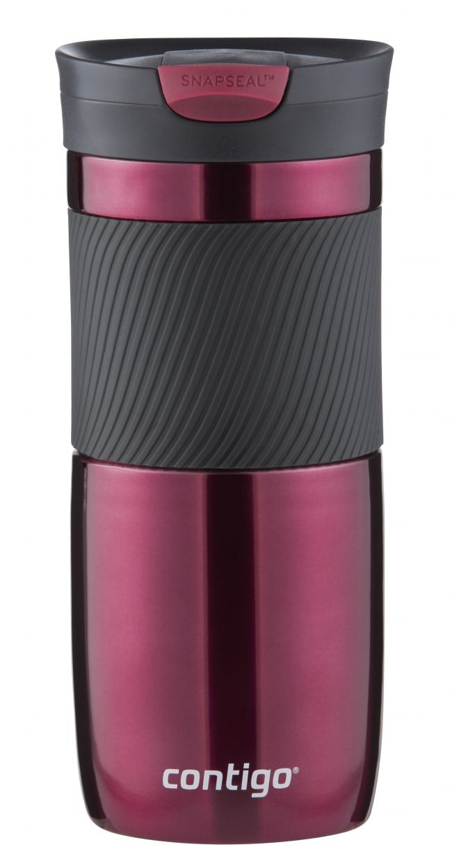 CONTIGO Thermobecher Byron – 470 ml, Edelstahl/Kunststoff, Bordeaux, vakuumisoliert, auslaufsicher