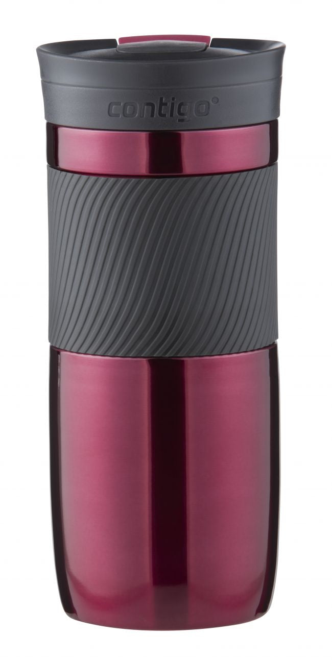 CONTIGO Thermobecher Byron – 470 ml, Edelstahl/Kunststoff, Bordeaux, vakuumisoliert, auslaufsicher