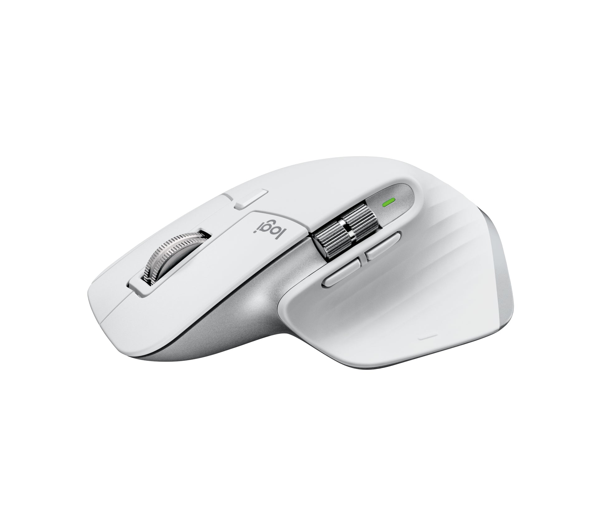 Logitech MX Master 3S Ergonomische Maus – kabellos, 7 Tasten, für Rechtshänder, USB-C-Ladeport, Silber/Weiss