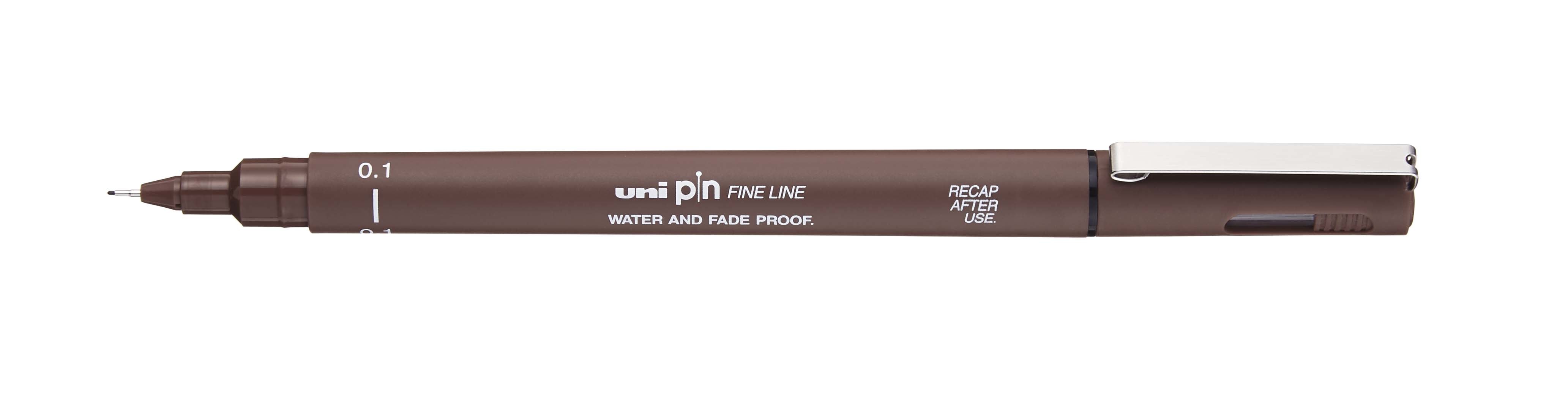 Uni-Ball Pin Fineliner – 0,1 mm, Sepia, wasserfest