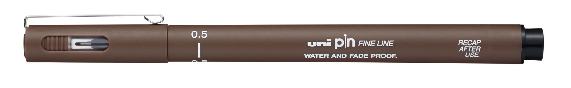 Uni-Ball Pin Fineliner – 0,5 mm, Sepia, 1 Stk., wasserfest