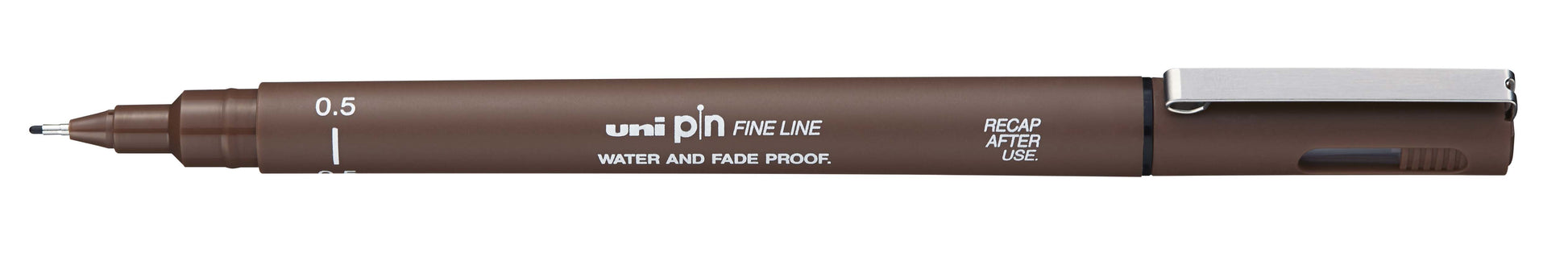 Uni-Ball Pin Fineliner – 0,5 mm, Sepia, 1 Stk., wasserfest