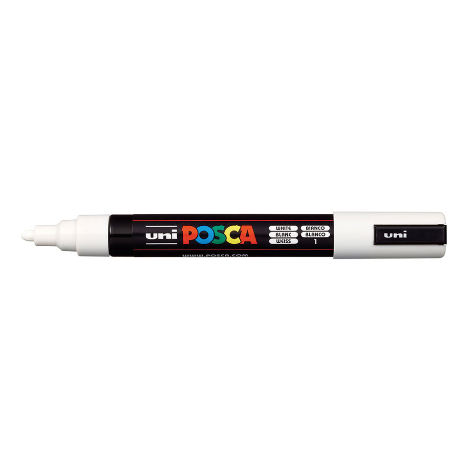 Uni-Ball POSCA PC-5M Acrylmarker – Rundspitze 1,8–2,5 mm – Weiss