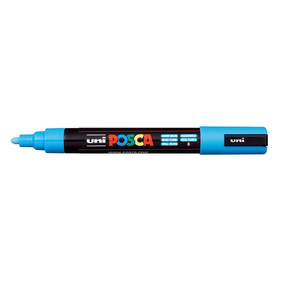 Uni-Ball POSCA PC-5M Acrylmarker – Rundspitze 1,8–2,5 mm – Hellblau