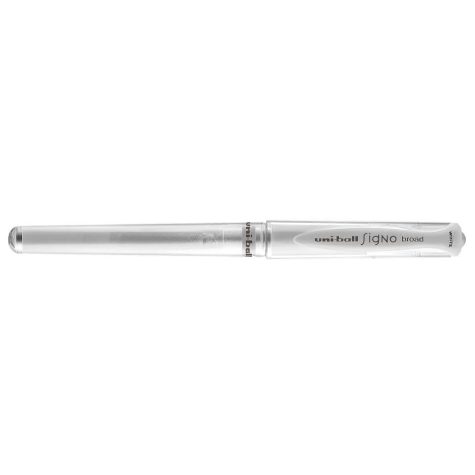 Uni-Ball Signo Broad Gelschreiber, Kappe – Weiss, Spitze 1 mm, dokumentenecht, wasserfest, nachfüllbar