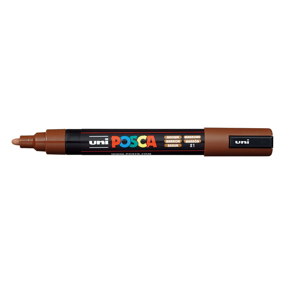 Uni-Ball POSCA Kreativ-/Pigmentmarker – braun, 1 Stk., deckend, schnell trocknend – für viele Oberflächen
