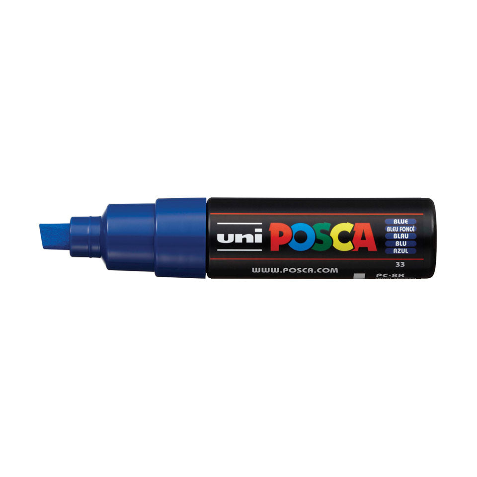 Uni-Ball POSCA Kreativ-/Pigmentmarker – 8 mm, blau, 1 Stk., feucht abwischbar, deckend – für viele Oberflächen