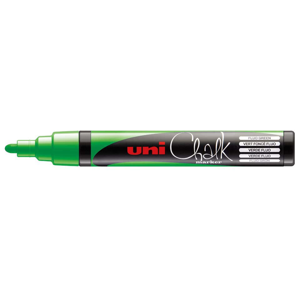 Uni-Ball PWE-5M Kreidemarker – Keilspitze 1,8–2,5 mm – Grün, für Glas/Holz