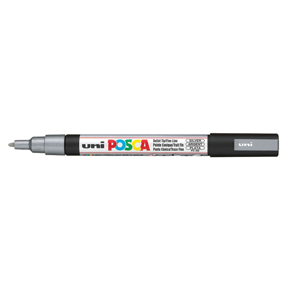 Uni-Ball POSCA PC-3M Acrylmarker – Rundspitze 0,9–1,3 mm – Silber