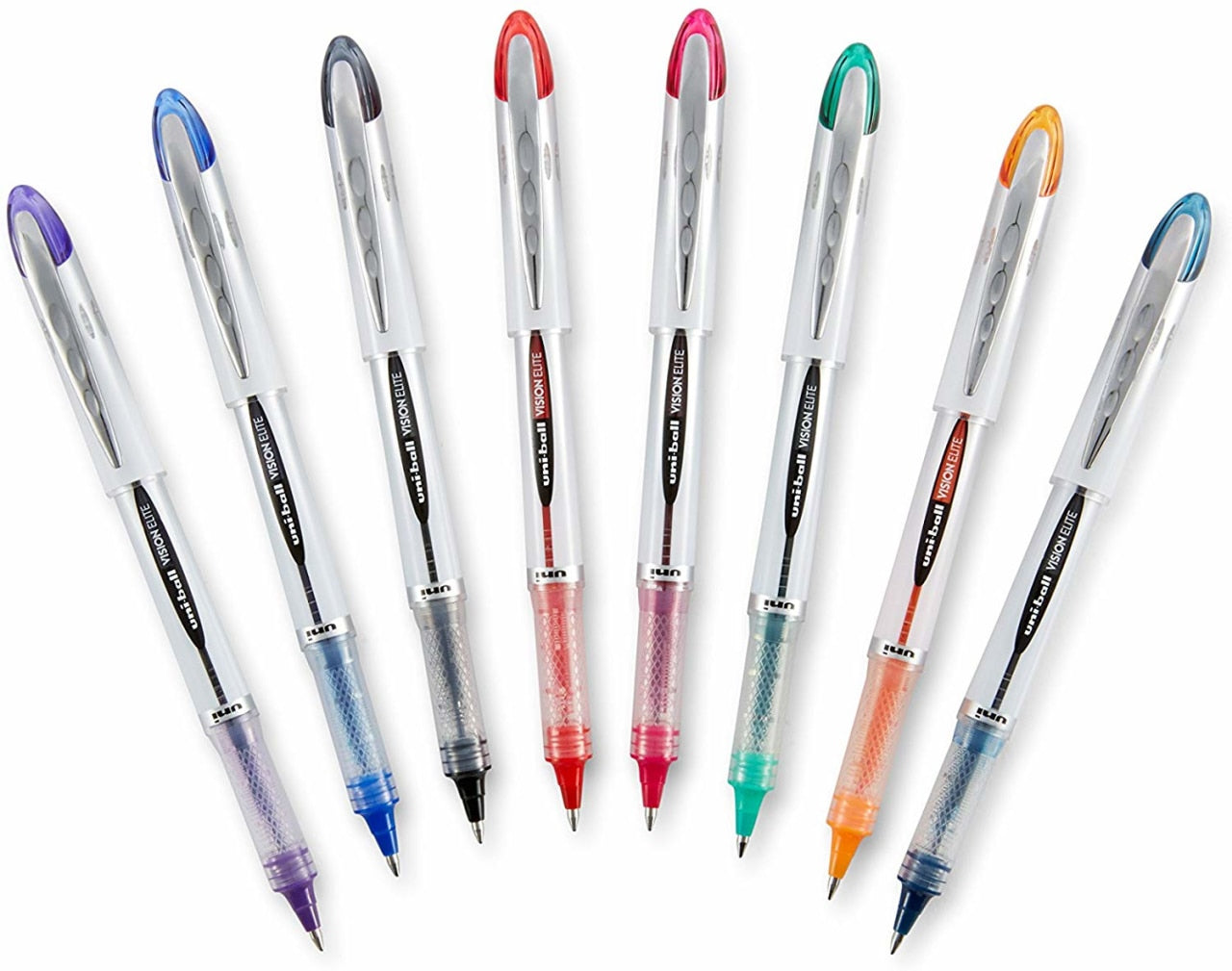 Uni-Ball Vision Elite – Tintenroller, 0,8 mm, grün, dokumentenecht, wasserfest, mit Kappe, sortiert