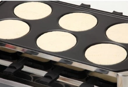 Ohmex Raclette-Grill OHM-GRIL-4500 – 8 Personen, 6 Pfännchen, Hot Stone, 1500 W – schwarz/edelstahl