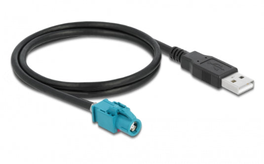 DeLOCK Adapterkabel HSD-Z-Buchse zu USB-A – USB 2.0 (480 Mbit/s), 1 m, USB-A beidseitig einsteckbar, Schwarz