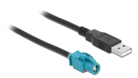 DeLOCK Adapterkabel HSD-Z-Buchse zu USB-A – USB 2.0 (480 Mbit/s), 1 m, USB-A beidseitig einsteckbar, Schwarz
