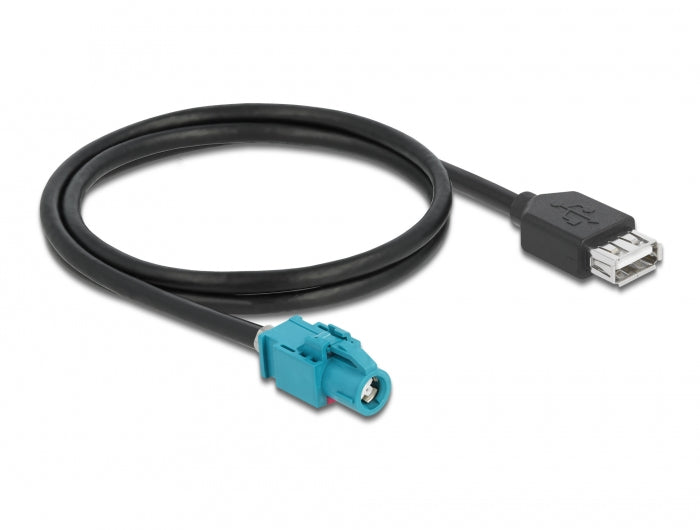 DeLOCK Adapterkabel HSD Z zu USB-A – USB 2.0 (480 Mbps), 1 m, Passiv, Goldkontakte, Schwarz