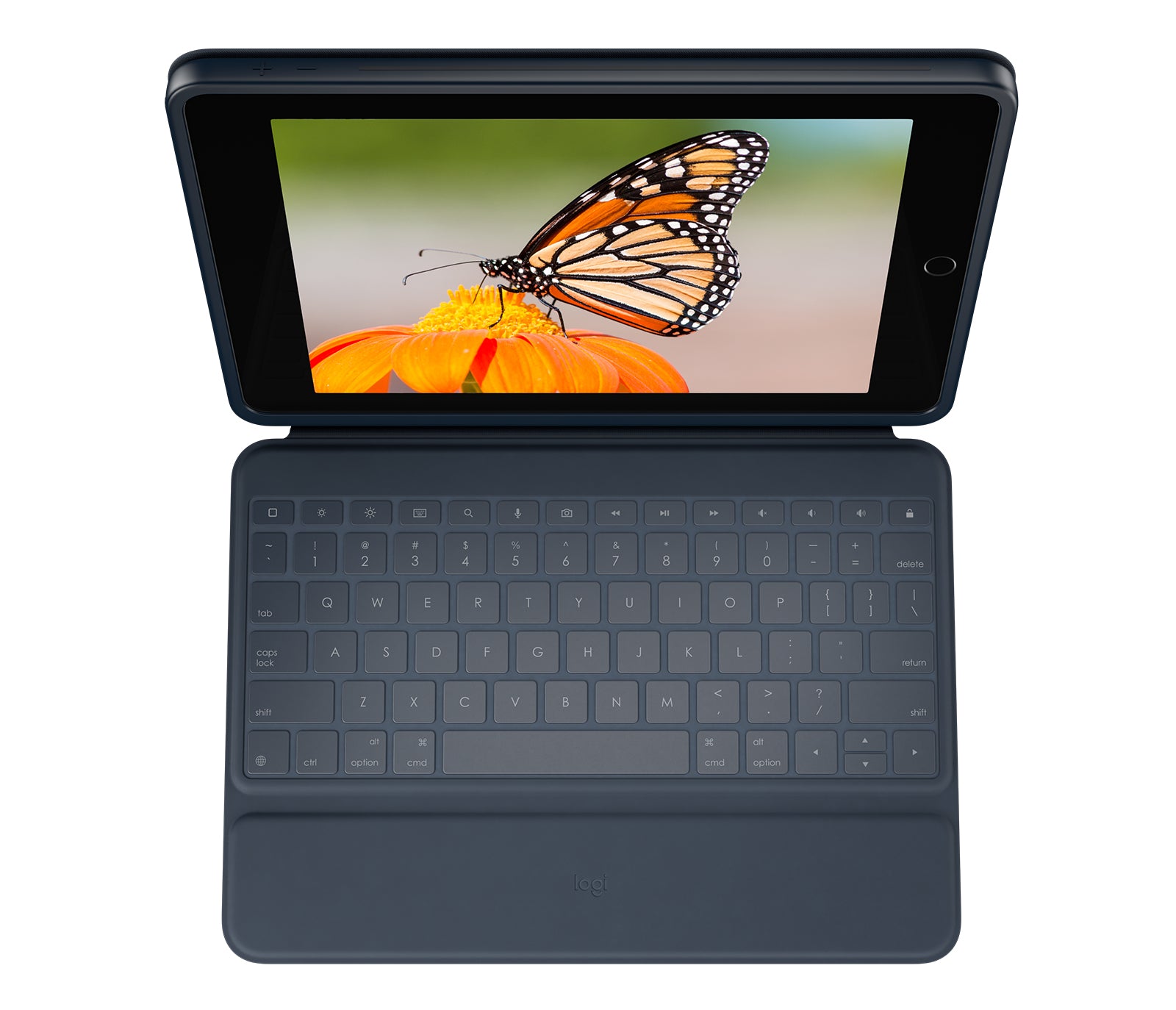 Logitech Rugged Combo 3 – iPad (7./8. Gen.), QWERTY (Nordisch), Blau