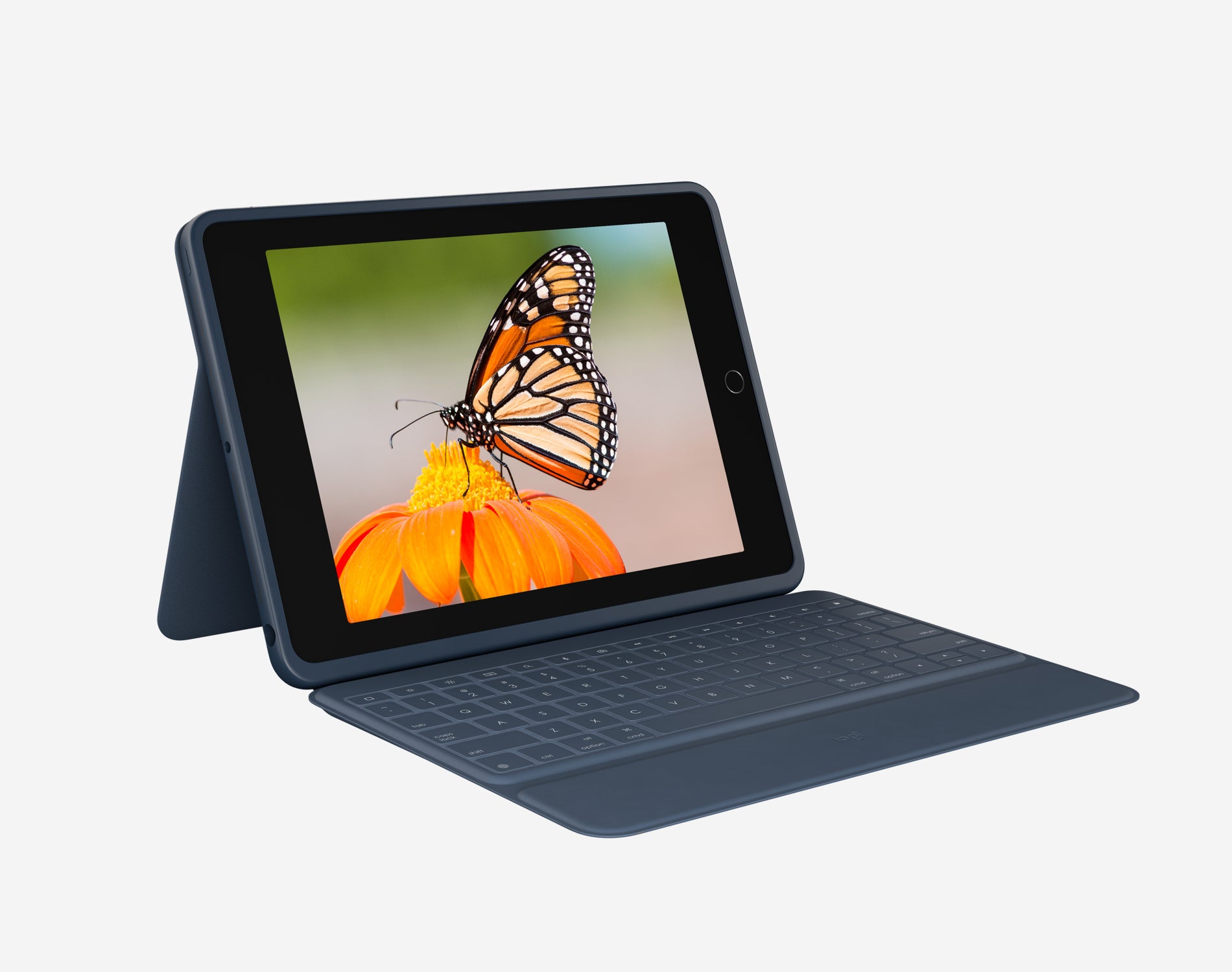 Logitech Rugged Combo 3 – iPad (7./8. Gen.), QWERTY (Nordisch), Blau