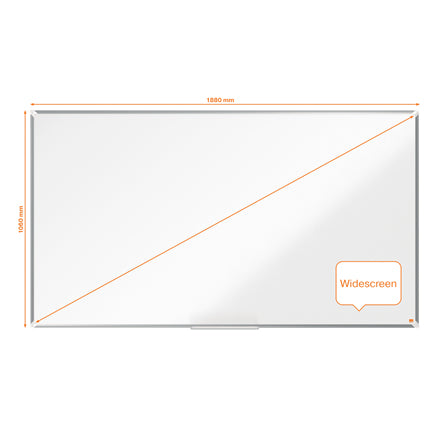 Nobo Whiteboard – 189 × 107 cm, lackierter Stahl, magnetisch, Aluminiumrahmen, Wandmontage
