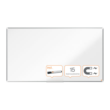Nobo Whiteboard – 189 × 107 cm, lackierter Stahl, magnetisch, Aluminiumrahmen, Wandmontage