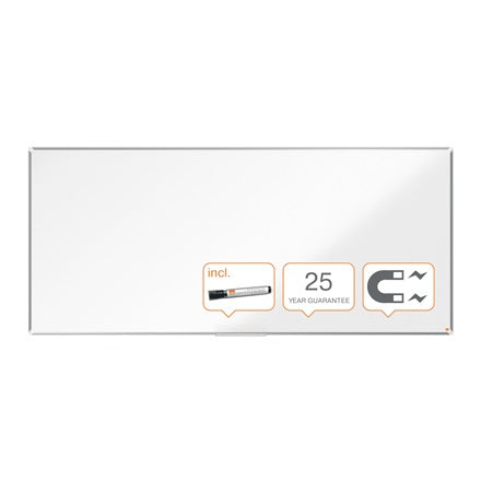 Nobo Whiteboard – 270 × 120 cm, Emaille, magnetisch, Aluminiumrahmen, Wandmontage, inkl. Stifteablage, Marker