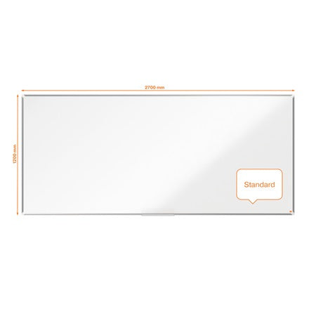 Nobo Whiteboard – 270 × 120 cm, Emaille, magnetisch, Aluminiumrahmen, Wandmontage, inkl. Stifteablage, Marker