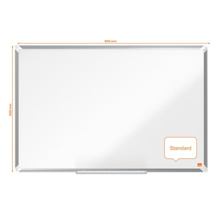Nobo Whiteboard – 90 × 60 cm, Emaille, magnetisch, Aluminiumrahmen, Wandmontage, inkl. Stifteablage