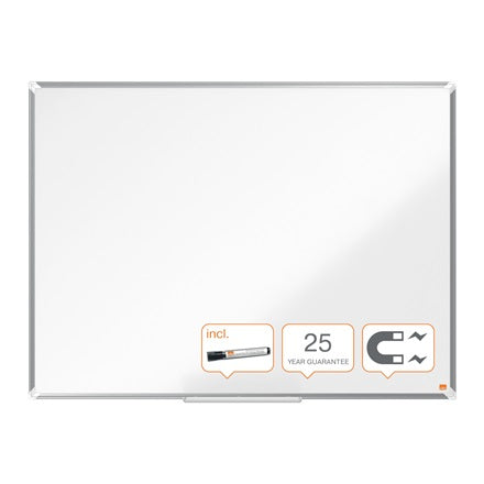 Nobo Whiteboard – 120 × 90 cm, Emaille, magnetisch, Aluminiumrahmen, Wandmontage