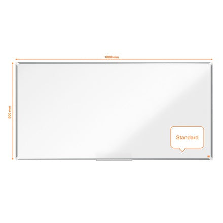 Nobo Whiteboard – 180 × 90 cm, Emaille, Aluminiumrahmen, Wandmontage, inkl. Stiftablage