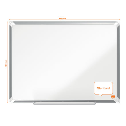 Nobo Whiteboard – 60 × 45 cm, Emaille, magnetisch, Aluminiumrahmen, Wandmontage, inkl. Stifteablage