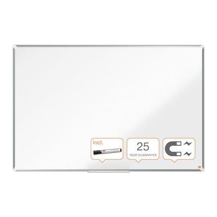 Nobo Whiteboard – 150 × 100 cm, Emaille, magnetisch, Aluminiumrahmen, Wandmontage, inkl. Stifteablage