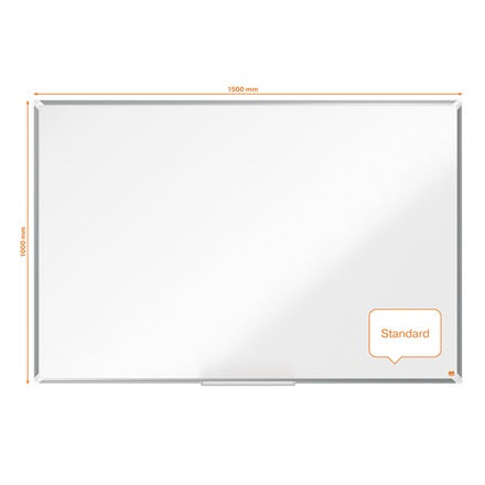 Nobo Whiteboard – 150 × 100 cm, Emaille, magnetisch, Aluminiumrahmen, Wandmontage, inkl. Stifteablage