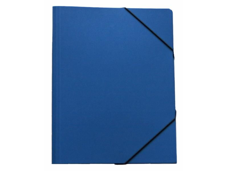 EROLA Gummibandmappe A4 – Karton, Blau, 3 Klappen, Füllhöhe 44 mm