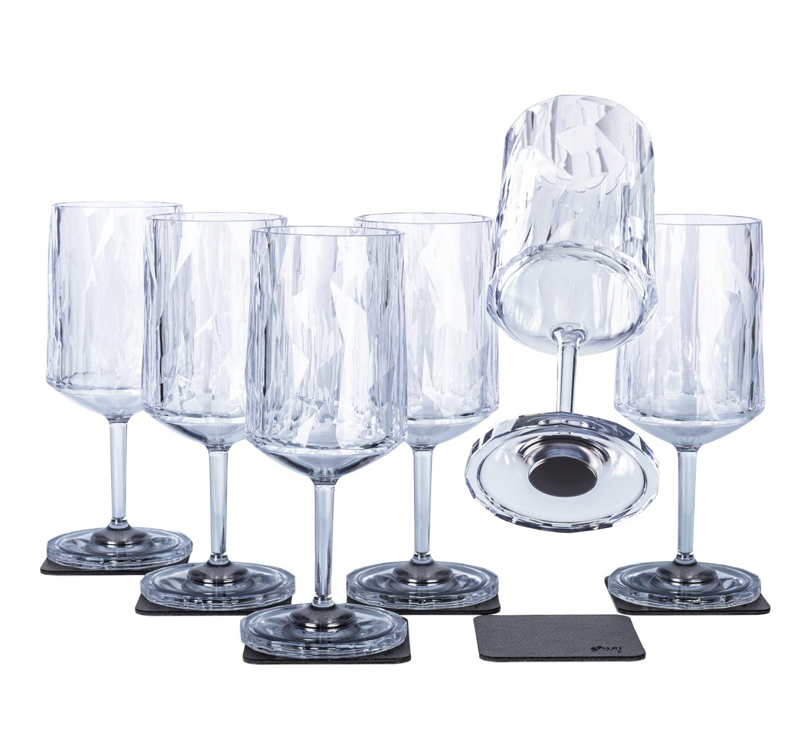 Silwy Weinglas – 6er Set, 200 ml, Ø 8,3 cm, H 20,5 cm, Kunststoff, Transparent