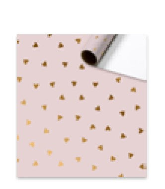 Stewo Geschenkpapier Naomi – bedruckt, Heissfolienprägung, Blindprägung – 70 cm × 1,5 m – Valentinstag