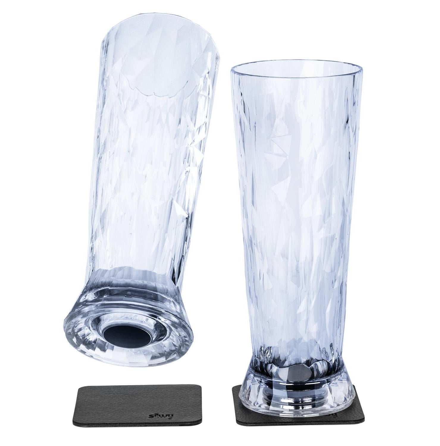 Silwy Bierglas – 0,50 l, Kunststoff, Transparent, 2 Stück