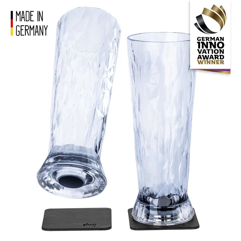 Silwy Bierglas – 0,50 l, Kunststoff, Transparent, 2 Stück
