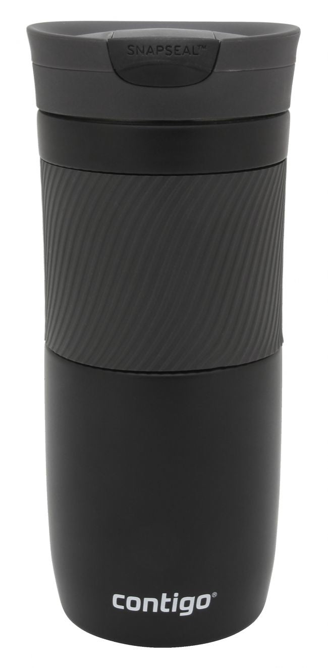 Contigo Byron Thermobecher 470 ml – doppelwandig 6 h heiss/12 h kalt, Klappdeckel, Edelstahl, schwarz