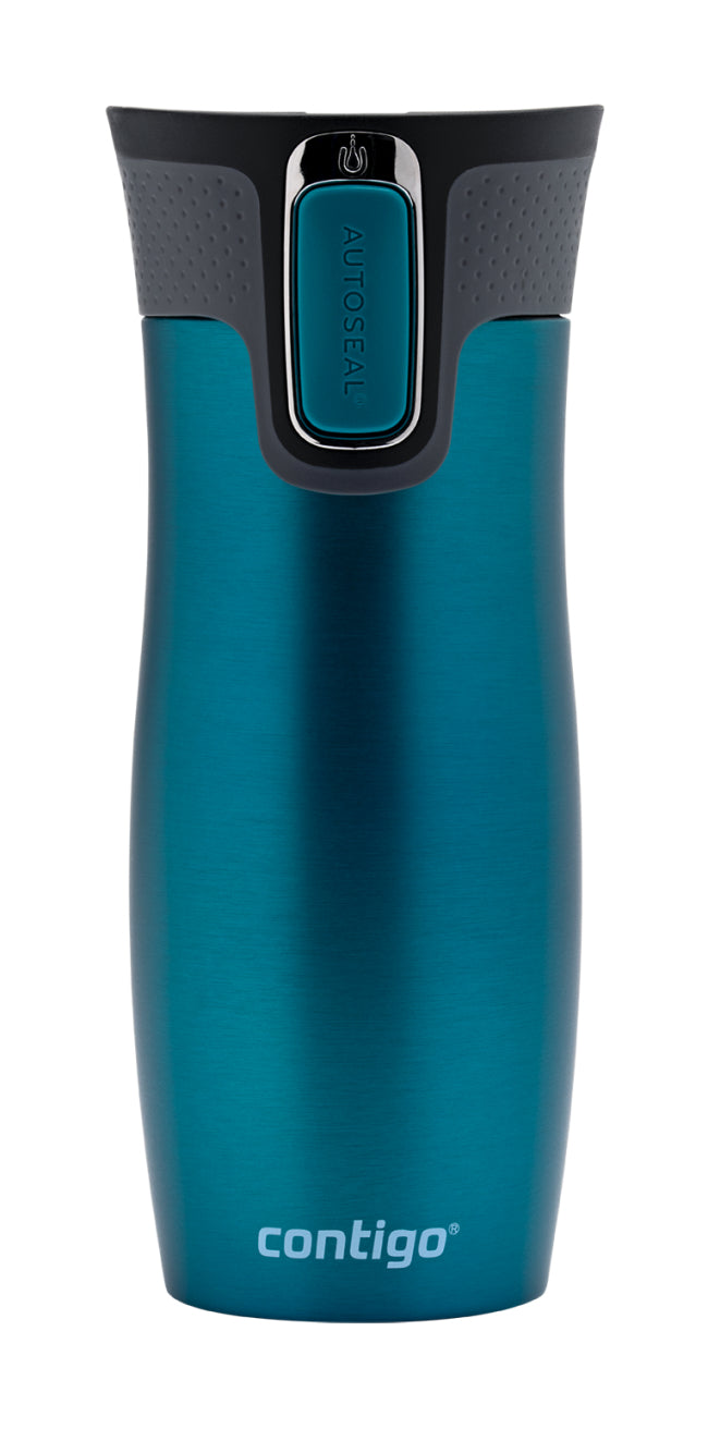 Contigo West Loop Thermobecher 470 ml – doppelwandig 5 h heiss/12 h kalt, Edelstahl, Autoseal, Türkis