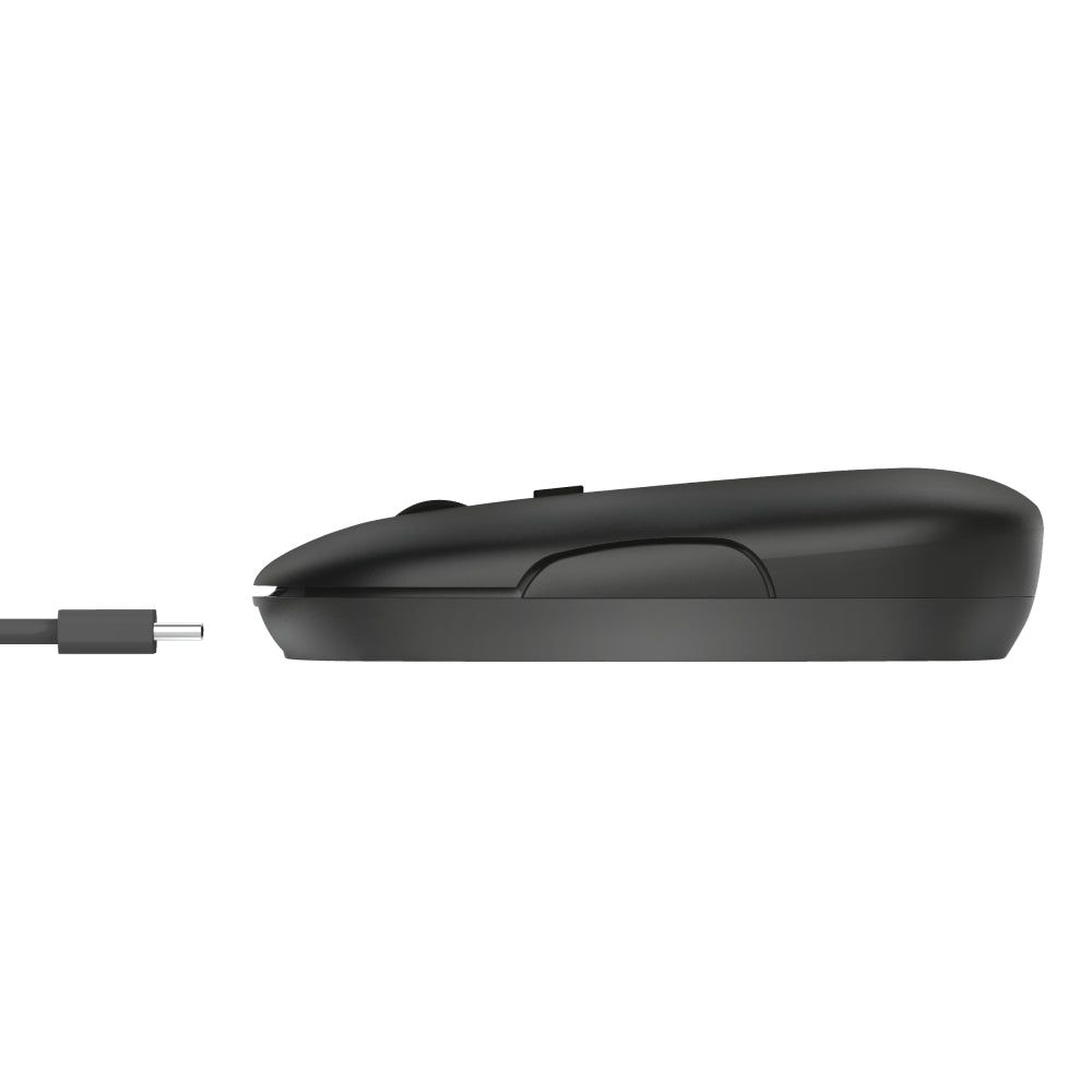 Trust Puck – Maus – Kabellos (Bluetooth/2,4 GHz), 1600 DPI, beidhändig, Schwarz