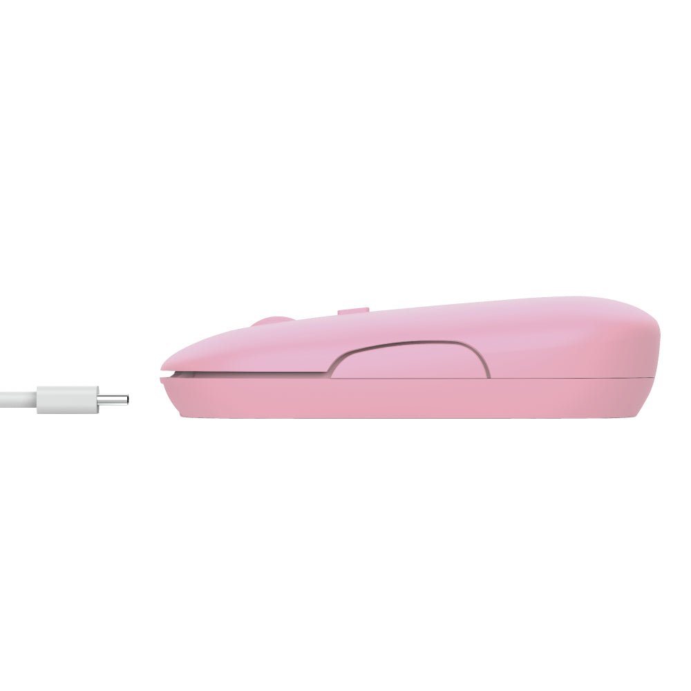 Trust Puck – Maus – Kabellos (Bluetooth/2,4 GHz), 1600 DPI, Beidhändig, Pink