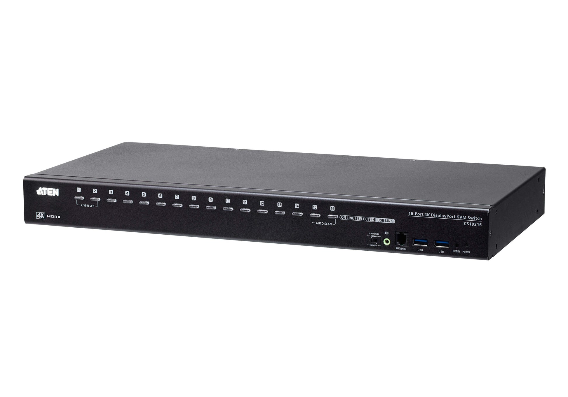 ATEN CS19216 KVM-Switch – DP, 16× DP, 2× USB-A, 3,5 mm Audio, für Windows/Mac/Linux