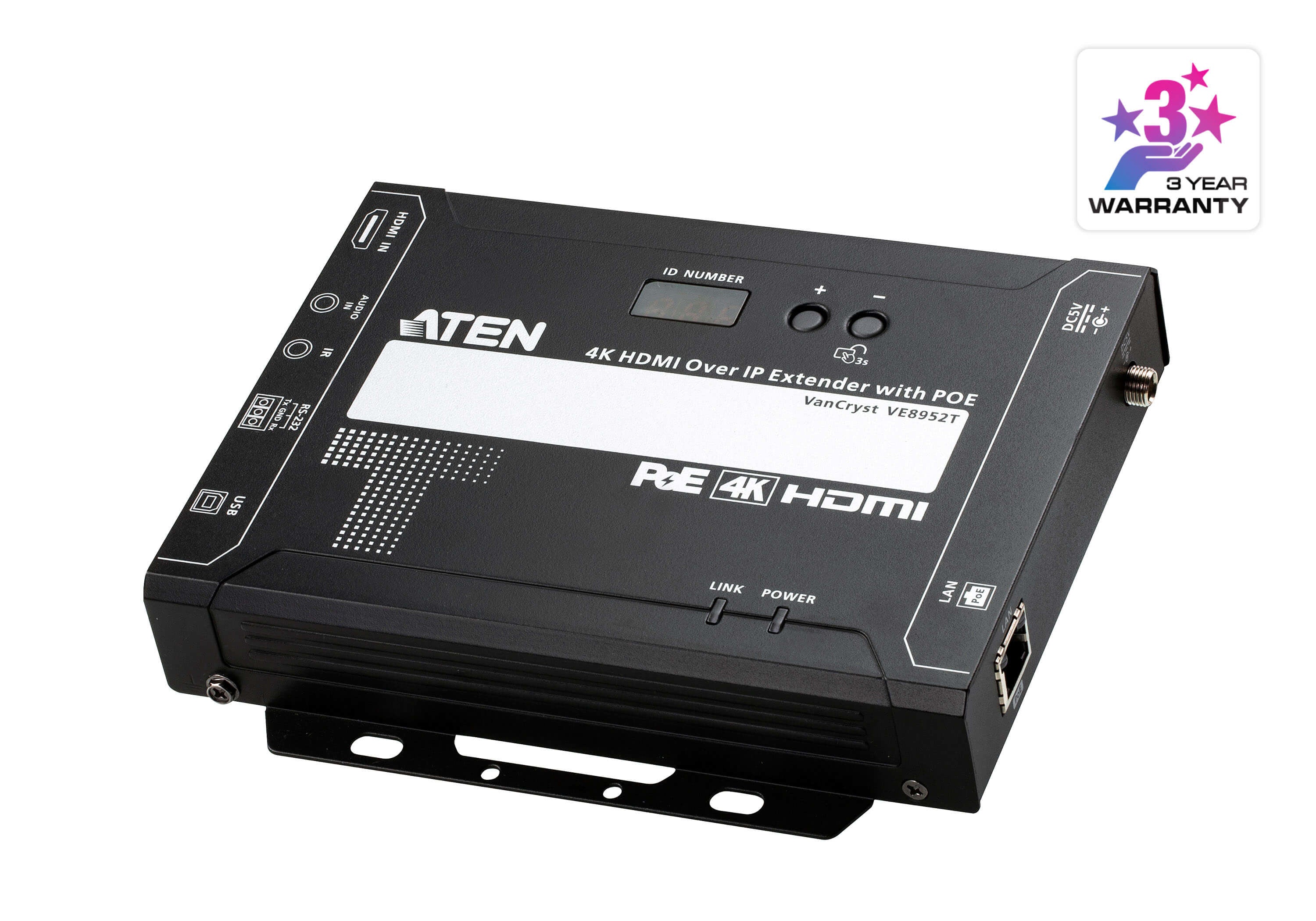 ATEN VE8952T – HDMI Sender (TX), über IP, 1× HDMI Eingang, 1× RJ‑45, 4K@60 Hz, 100 m, PoE, HDCP, RS‑232