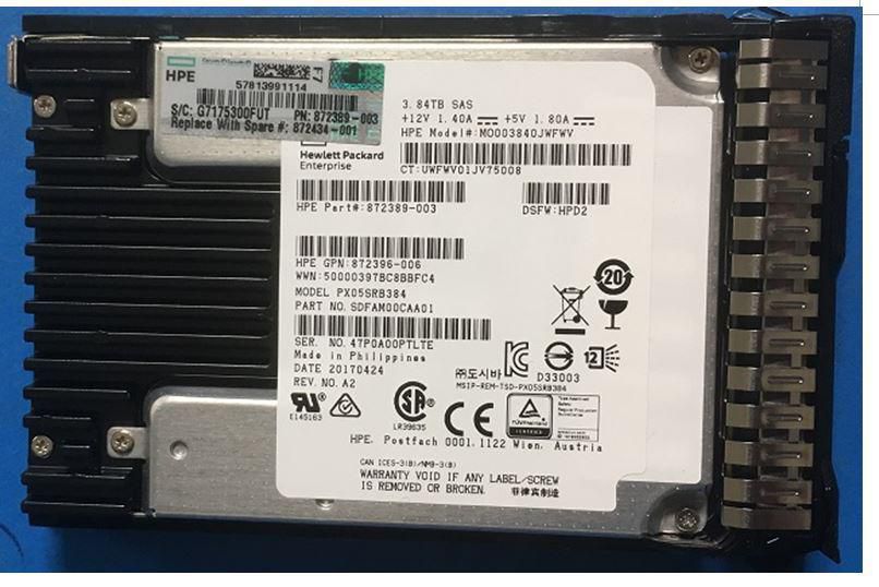 HPE SSD – 3,84 TB, SAS 12G, SFF