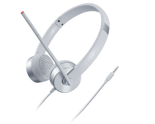 Lenovo 100 Office-Headset – Stereo, Kabel, 3,5 mm Klinke, Silber