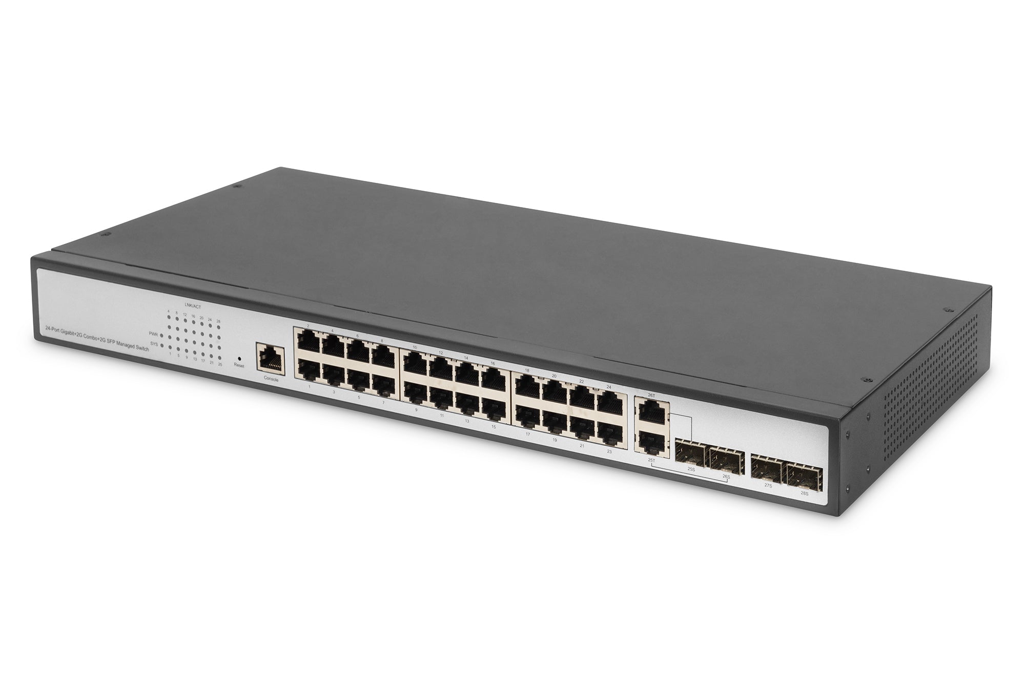 Digitus Managed L2 Switch – 24× 1G, 2× Combo SFP, 19", 1U