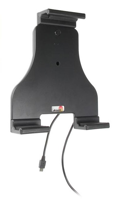 Brodit Tablet-Halterung – Kopfstützenhalterung für Tablets 18–23 cm Höhe, Tiefe bis 2,5 cm – Schwarz