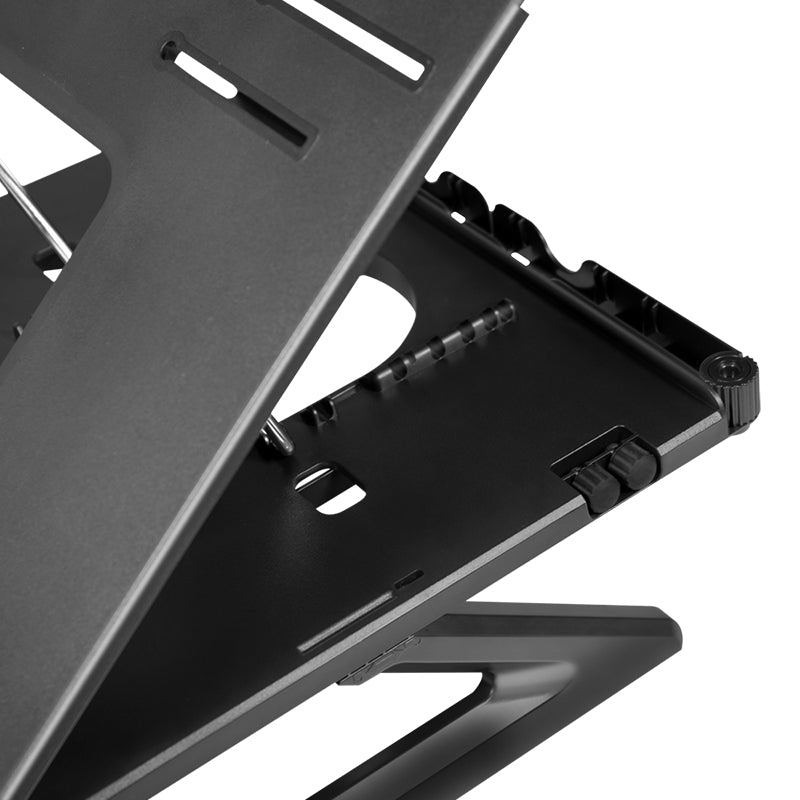 LogiLink Laptop-Ständer – für Notebooks bis 16", faltbar, inkl. Smartphone-Halterung – Schwarz