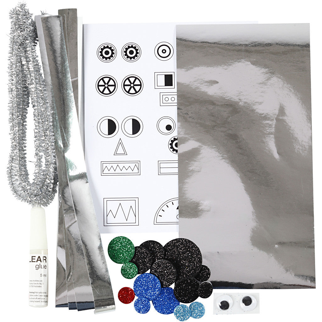 Creativ Company Bastelset – Roboter – 7-teilig – Metall, silber – ab 3 Jahren