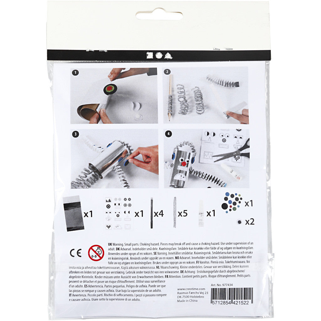 Creativ Company Bastelset – Roboter – 7-teilig – Metall, silber – ab 3 Jahren