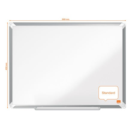Nobo Whiteboard – 60 × 45 cm, lackierter Stahl, magnetisch, Aluminiumrahmen, Wandmontage